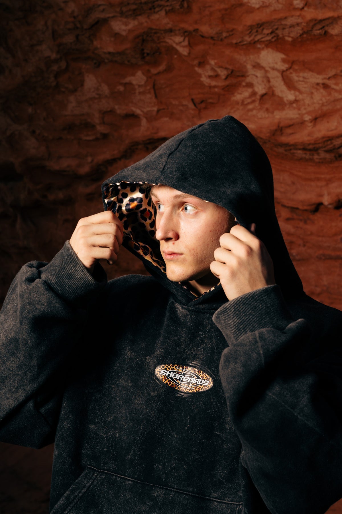 Shorebirds Black Leopard Hoodie